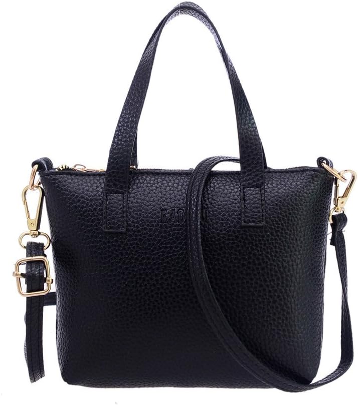 Sale Clearance Sunday77 Women’s Fashion Zipper Handbag Shoulder Bag Ladies Tote Purse Bag Casual Classic Vintage Shoulder PU Leather Bag for Ladies (Black)