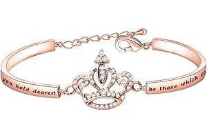 LQRI Quinceanera Gift Sweet 15 Gift Princess Crown Bracelet May the Dreams You Hold Dearest Be Those 15th Birthday Gift