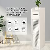 Qimu White Floor Cabinet Waterproof Free-Standing Bathroom Storage 1 Door view 5