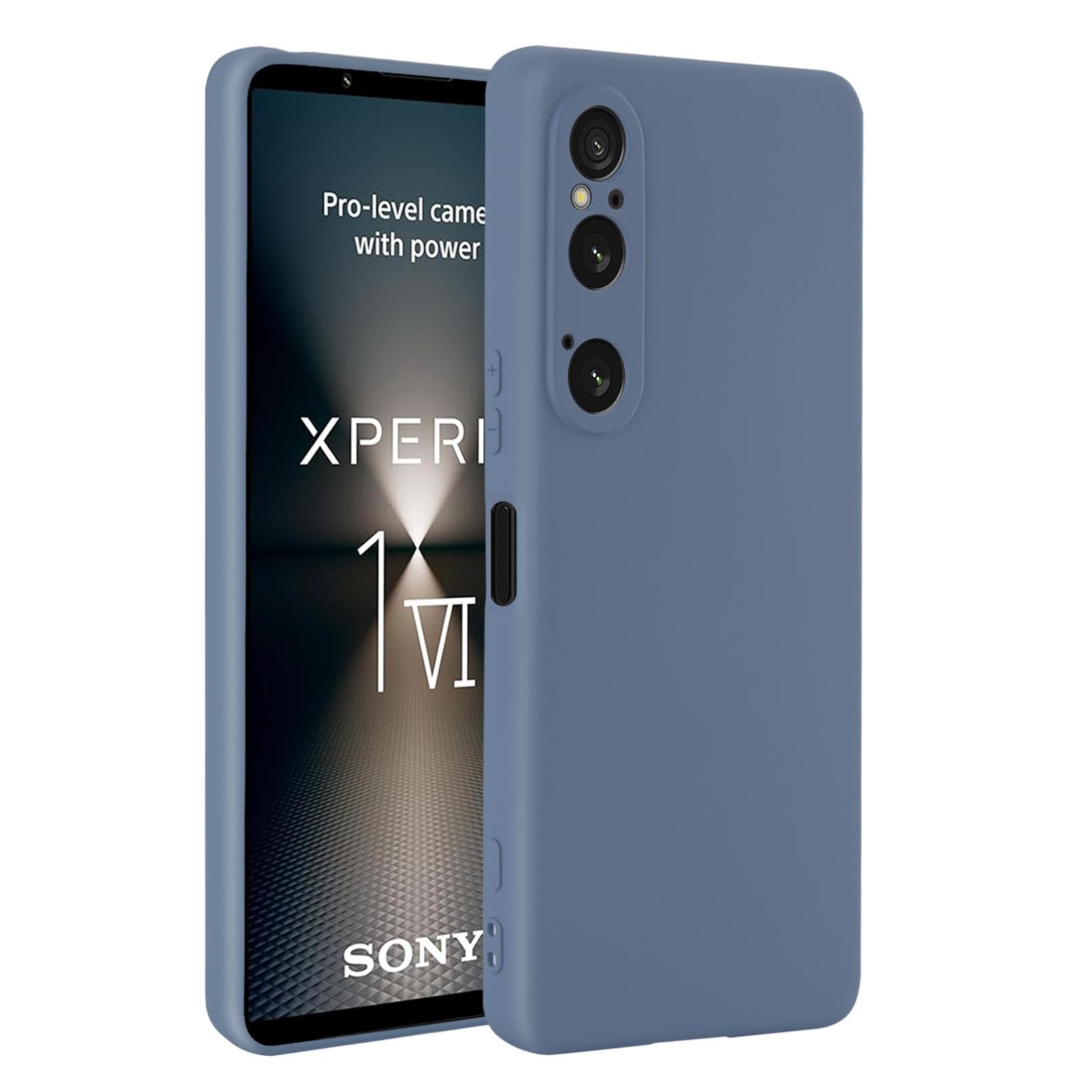 32nd Liquid Silicone Case Cover for Sony Xperia 1 VI (2024) With 2 X Tempered Glass Screen Protectors, Slim and Durable Protective Case - Grey
