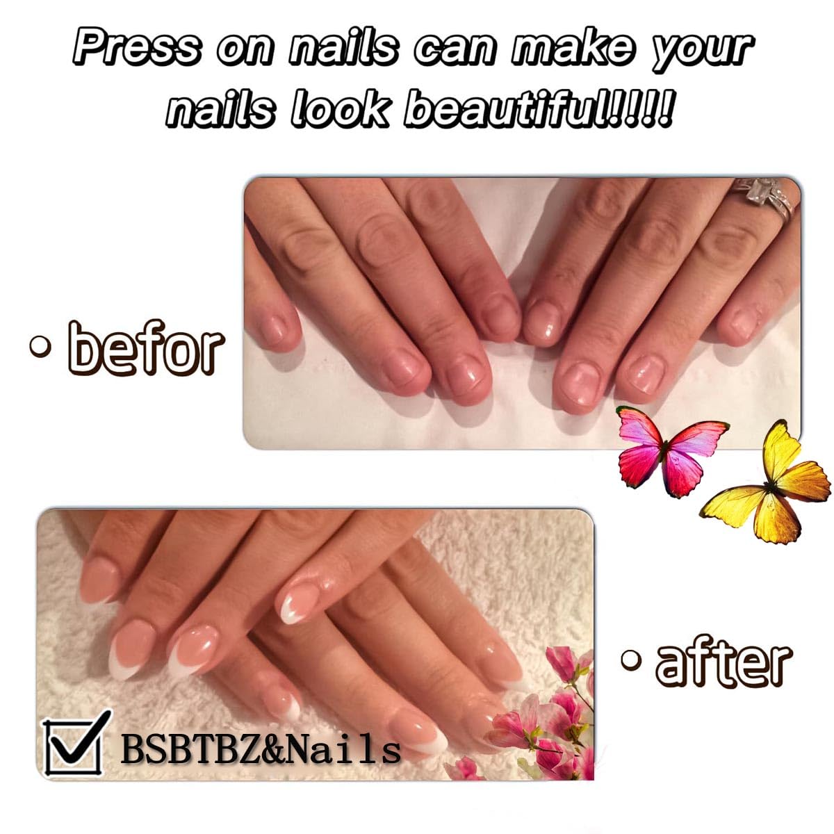 Pink French Tip Press on Nails Long Gradient Coffin Shape Nude Nails Fake Nails with Design French Nails Press ons Cute Heart Line Stick on Nails Medium Square Acrylic Nails for Women Daily Wear 24Pcs - Image 7