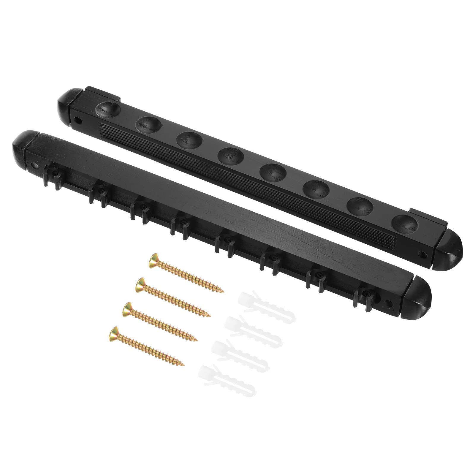 PATIKIL Pool Cue Rack, 1Pair Wooden Billiard Cue Stick Rack Wall Mounted Cue Stick Holder Holds 8 Cue for Billiard Pool Players, Black
