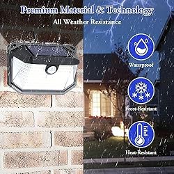4-Pack Solar Wall Lights Outdoor with 3 Modes