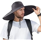 Super Wide Brim Fishing Hat UPF 50+ Sun Safari Hat with Removable Neck Face Flap