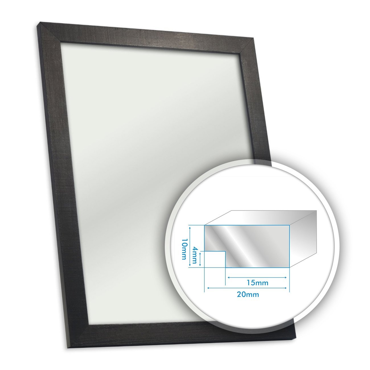 Black Wooden Picture Photo Frame 60x80 cm (Approximately 24 x 32 inch