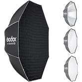 Godox Octa-150 59" Octagonal Softbox with Bowens Mount, 150cm Octa Portable Quick Release Foldable Soft Box with Grid, Diffuser for Godox/SMALLRIG/Neewer/Aputure