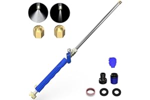 LAANPOLE Jet Nozzle for Garden Hose, 2-in-1 High Pressure Wand with 2 Different Nozzles and Quick Connectors for Car, Patio, Pet, Window Washing, Cobalt