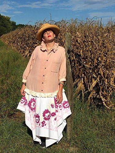 Upcycled Flannel &amp; Vintage Linen Dress