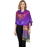Rainbow Pashmina Colorful Silky Tropical Colorful Exotic Pashmina Wrap Shawl Scarf