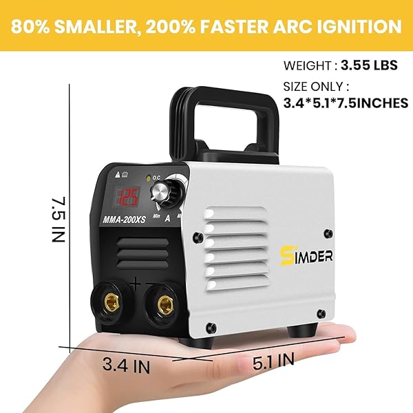 SSIMDER MINI STICK WELDER 110V 3.55LBS PORTABLE WELDING MACHINE IGBT INVERTER ARC WELDER FOR WORKSHOP OUTDOOR SUPPORTS E6013 E7018 RODS 1/16″ 1/8″