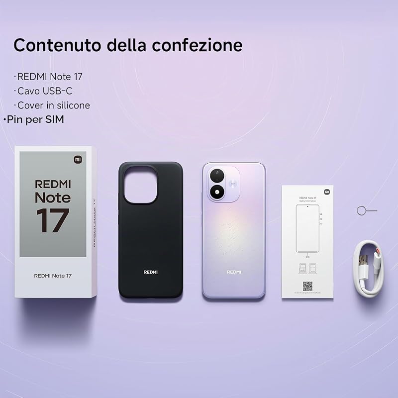 REDMI Note 17, Smartphone 6+256GB, Sky Teal, Batteria da 7700 mAh