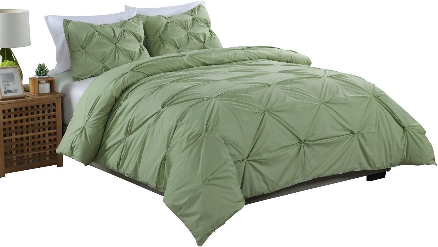 Cottonpure 100 Cotton Pintuck Duvet Cover Mini Set, Twin