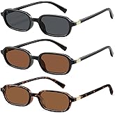 YMRFW Retro Rectangular Sunglasses for Women Narrow Trendy Small 90s Style Square Frame UV Protection Sun Glasses