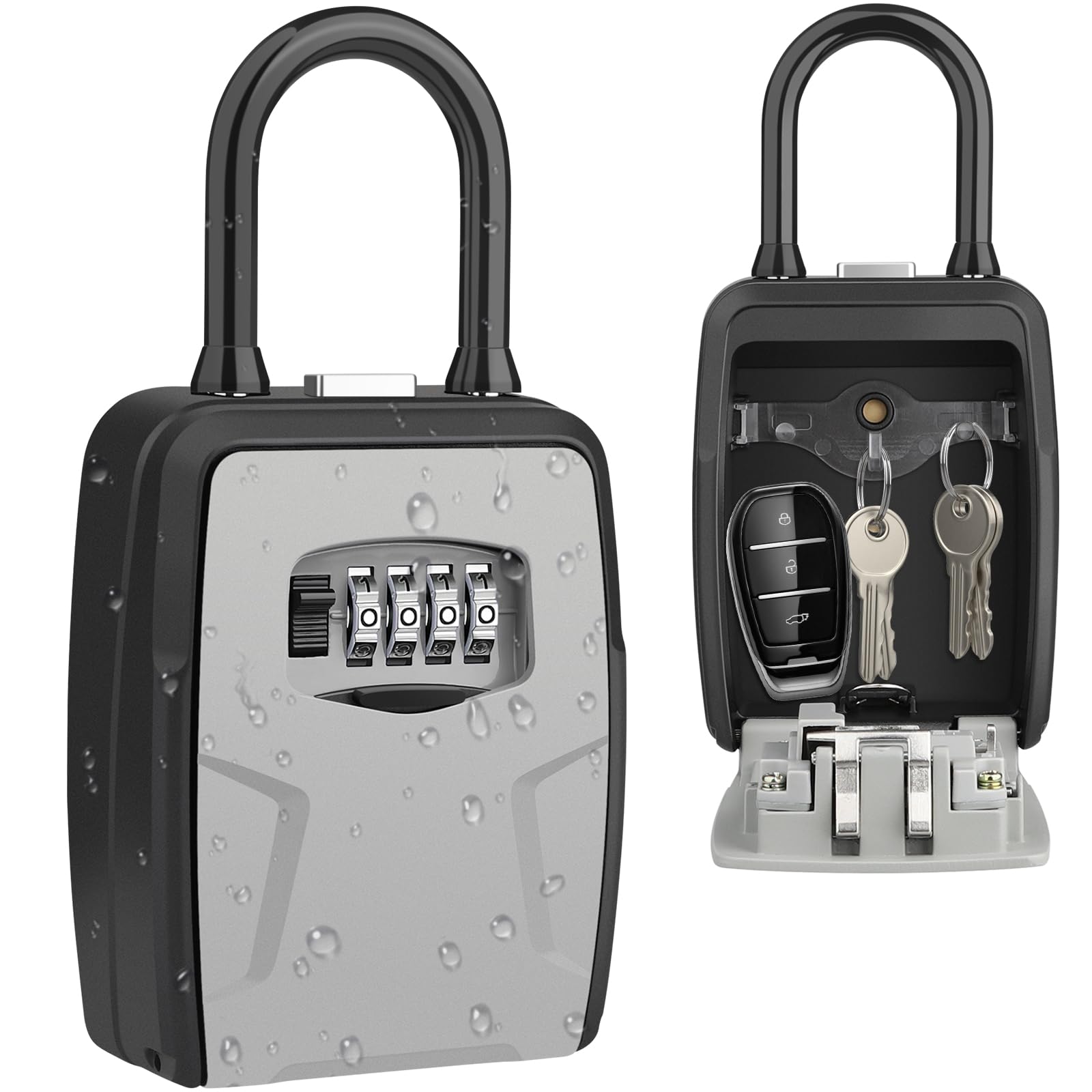 Key Lock Box Outdoor with Code, Large Key Lockbox