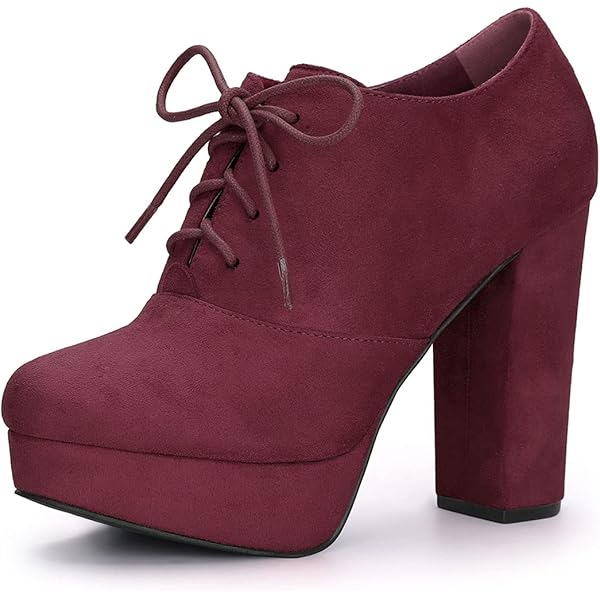 Botines Con Tacón Grueso Y Plataforma Redonda Para Mujer Negro 42 | En Línea