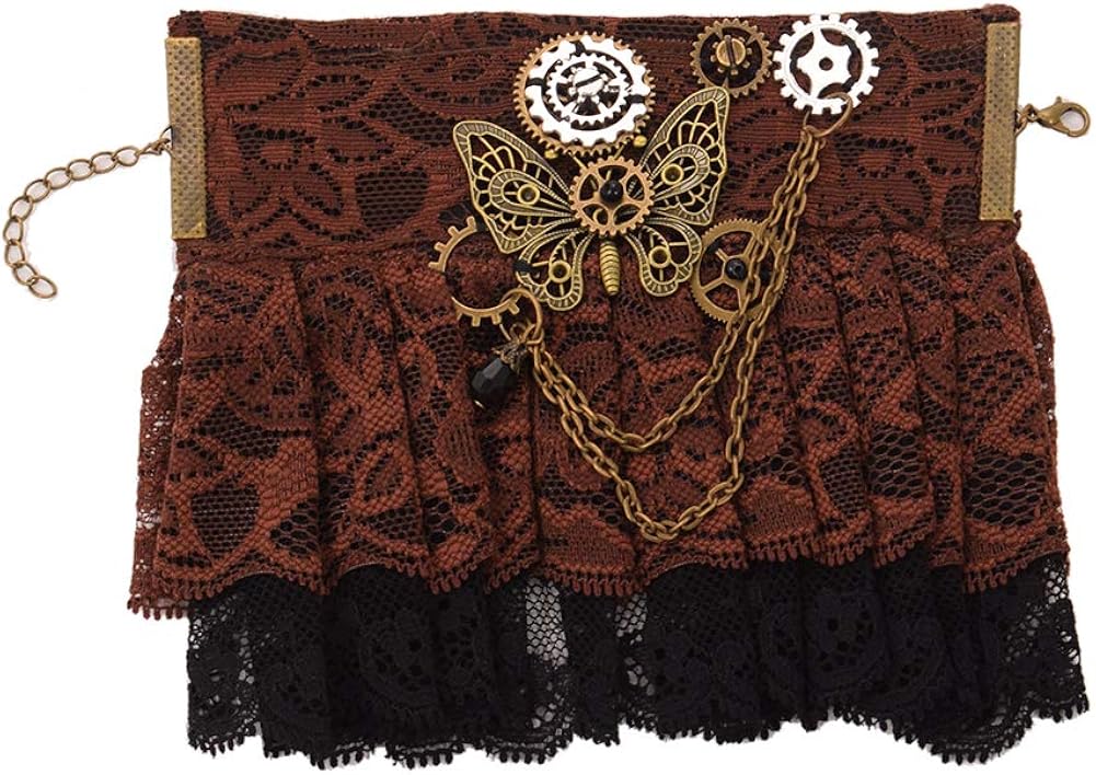 BLESSUME Steampunk Lace Cuff Bracelet, Taille unique, Polycarbonate