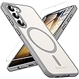 OWKEY for Galaxy S23 Case 6.1'', Magnetic Samsung Galaxy S23 Case for Magsafe with Screen Protector, [Military Grade Protection] Shockproof Phone Cover S23 Case Protective Case for Samsung S23, Gray