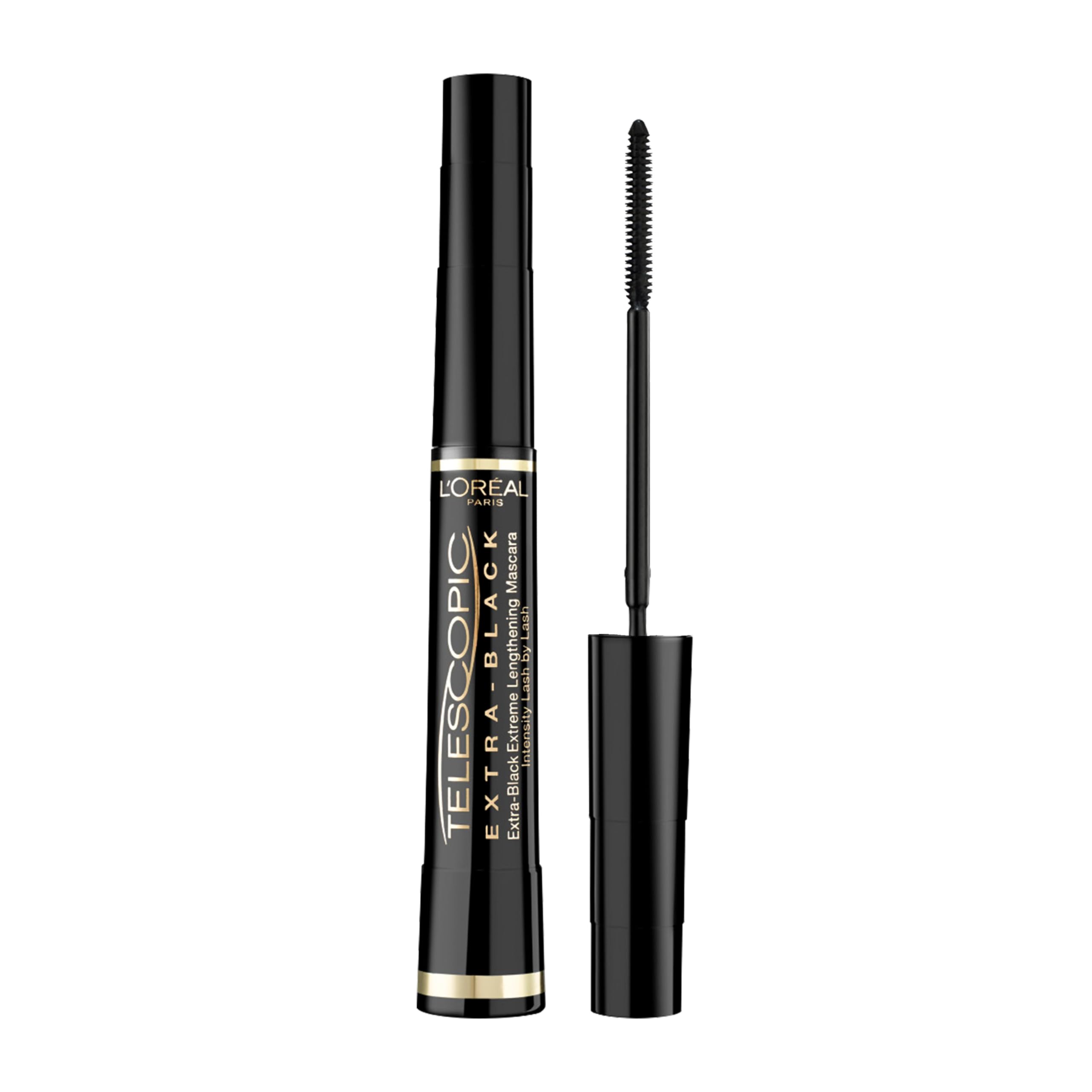 L'Oréal Paris Mascara, Telescopic Mascara Extra Black for Intense Definition & Length, Precise Application Brush for Up to 71% Lengthening Effect*, Smudge-Proof and Ophthalmologist Tested