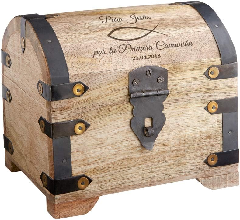 Casa Vivente – Cofre de Madera con Grabado para Comunión – Grande