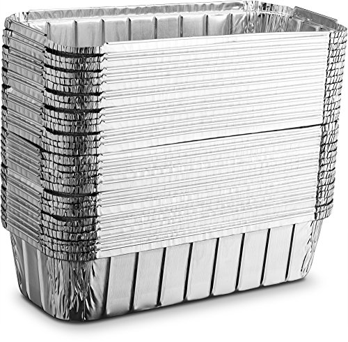 Propack Aluminum Disposable Rectangle 3 Pound Loaf Pans For Serving, Baking, Cooking, Roasting, Broiling, Cakes, 10.5'' x 5'' x 2.5'' Pack of 30 - Thumbnail 7