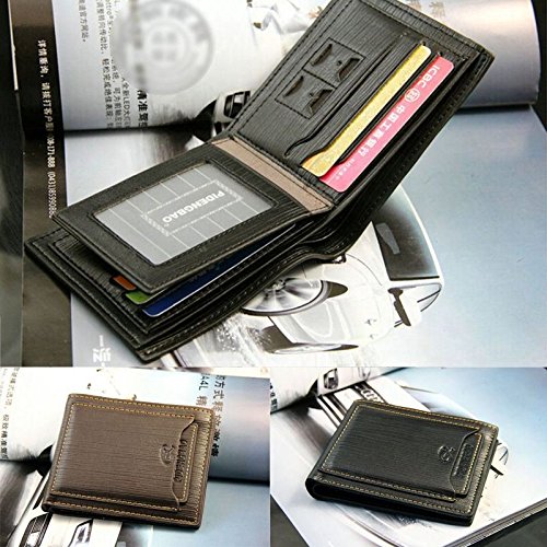 New men s leather bifold id credit card holder wallet p…