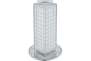 Azar Displays 700220-CLR Pegboard 4-Sided Revolving Counter Display, Clear Translucent Color