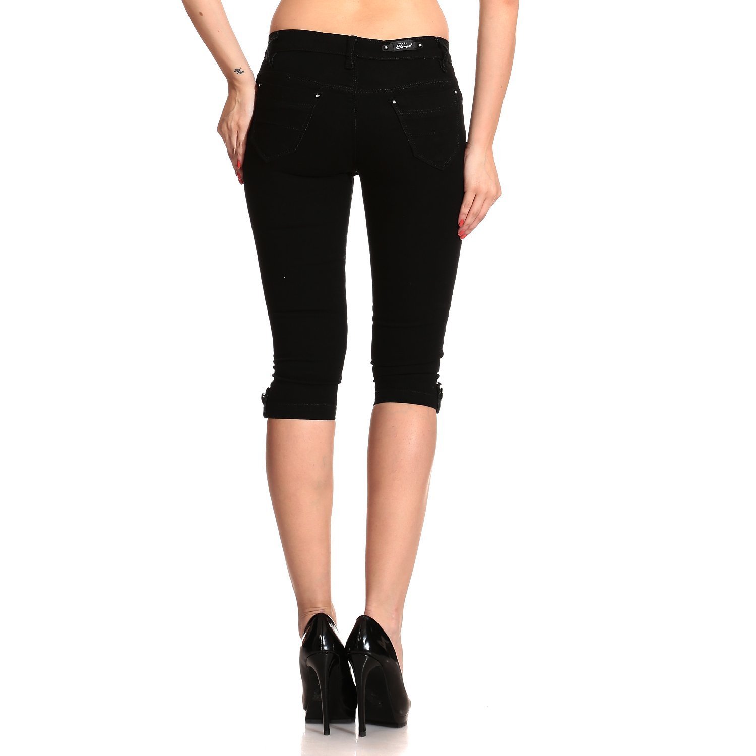 ganga women's slim fit capris