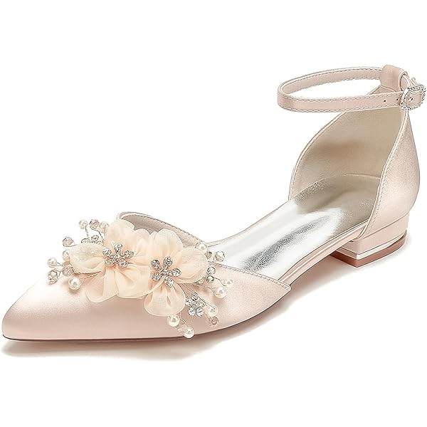 White Wedding Shoes Sapalle Women Shoes For Bride Pearls Pointed