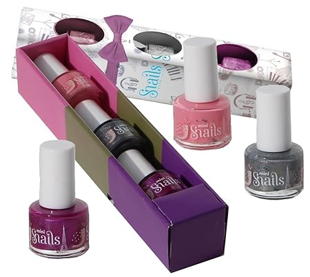 Snails Kinder Nagellack Geschenkbox 3 Fläschchen (Music) ,Bonbonrosa/Purpur/Silber, 7 ml