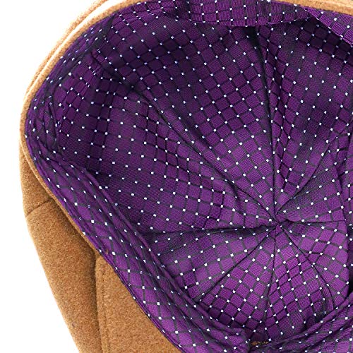 Armycrew Men's Oversize XXL Wool 8 Quarter Satin Lined Winter Newsboy Cap - Camel - 2XL - Thumbnail 3