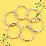 Guagua 25mm Binder Rings 1inch 20 Pack Stainless Nickel Plated view 3