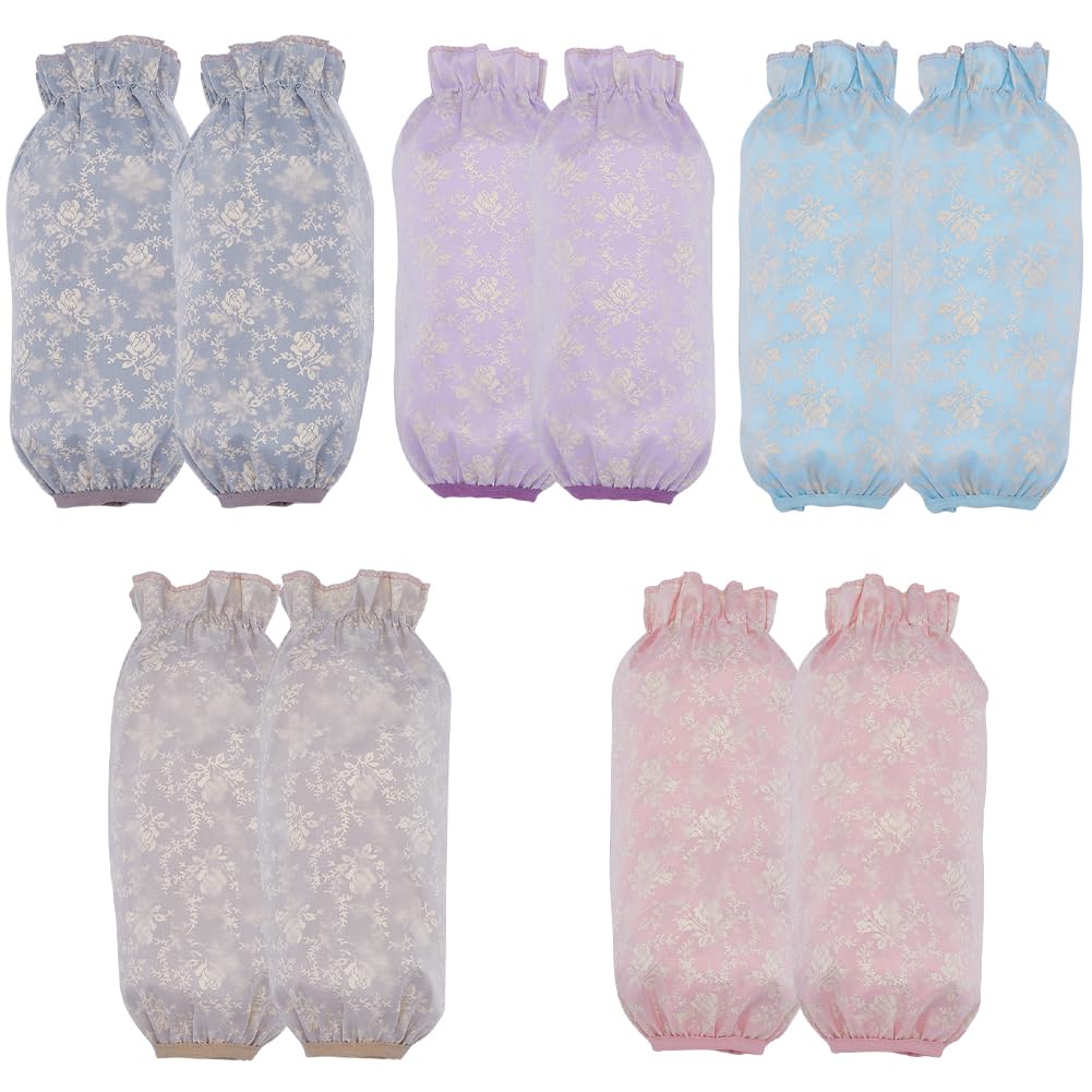 GORGECRAFT 5 Pairs Stain Resistant Sleeves Kitchen Oilproof Arm Sleeves Covers Protector Waterproof Winter Double Layer Oversleeves Cleaning Accessories for Women Work Dish Washing