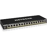 NETGEAR 16-Port Gigabit Ethernet Unmanaged PoE+ Switch (GS316PP) - with 16 x PoE+ @ 183W, Desktop or Wall Mount