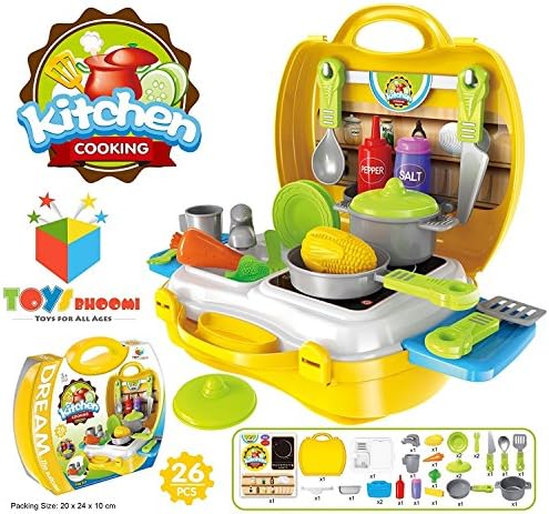 KAGVAD 26 Pieces Kitchen Play Set & Kitchen Ware Toys acessories (26 PC KITCHEN)
