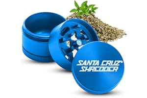 Santa Cruz Shredder Herb Grinder 3 Piece Medium 2 1/8" Superior Grip and Aluminium (Blue)