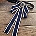 Crystal Ribbon Tie Men/Women Rhinestone Pre Tied Bow Collar Brooch Pin