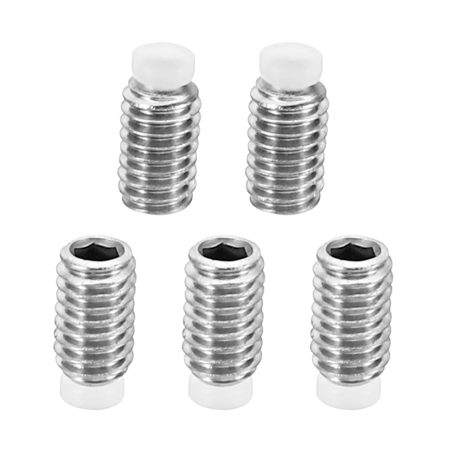 PATIKIL M4x7mm Nylon Tip Grub Screw, 5 Pack Metric Hex Socket Head Cup Point Anti Slip Set Screws Internal Hex Drive Hardware, 304 Stainless Steel