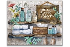 CRAFTYMELODY Bathroom Wall Art Prints Seat Yourself Poster Wall Decor Street Art Home Artworks for Library Gallery Living Din