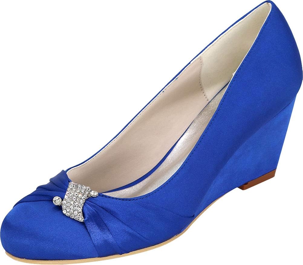 Amazon Com Vimedea Womens Round Toe Rhinestions Comfort Wedge