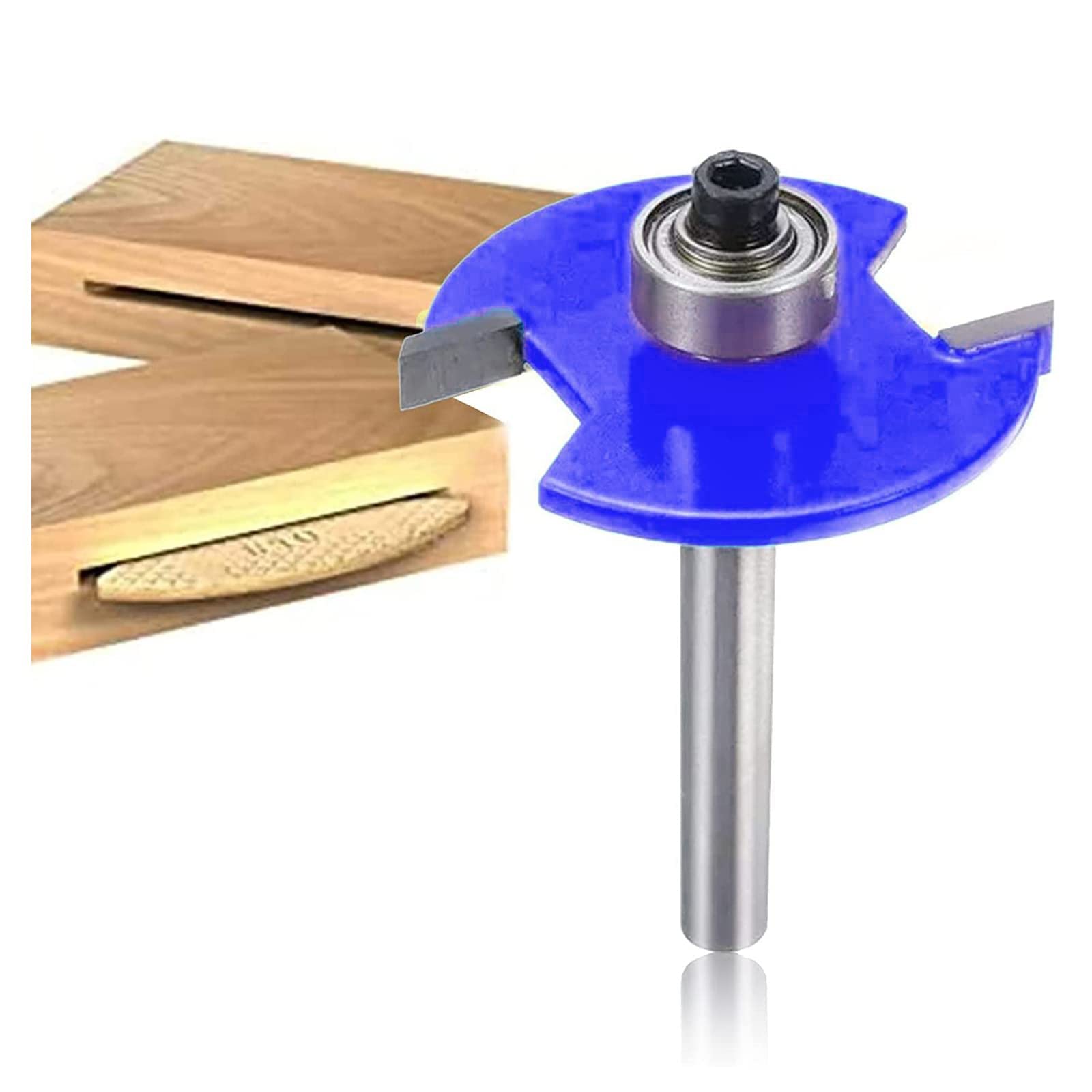 Sinoprotools Biscuit Jointer Router Bit 1/4 Inch Shank, Biscuit Joint Slot Cutter Router Bit, Wood Biscuit Cutter, Woodworking Cutter Tool (Blue,10#)