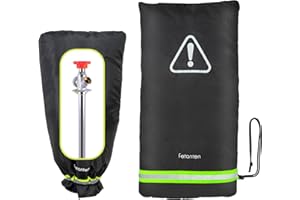 Outdoor Faucet Covers for Winter Freeze Protection, Fetanten 26.7" H x 14" W Large Outside Hose Bib Covers Faucet Socks with Waterproof Oxford Aluminized Thermal Insulation Fabric (1.18" Thinsulate)