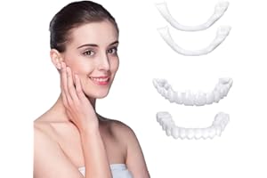 K ZGSHGL Fake Teeth - Veneers Teeth for Women and Men - 2PCs Smile Kit - Snap on Veneers False Teeth, Dentures for Women, Swift Smile Snap on Teeth Snap-on Smile-A1