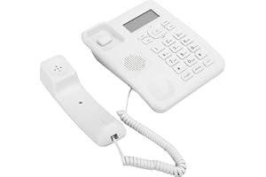 Sonew White KXT6001CID Household Telephone with Caller ID, Ringtones, Alarm Clocks, and Double Key Memory for Home and Office