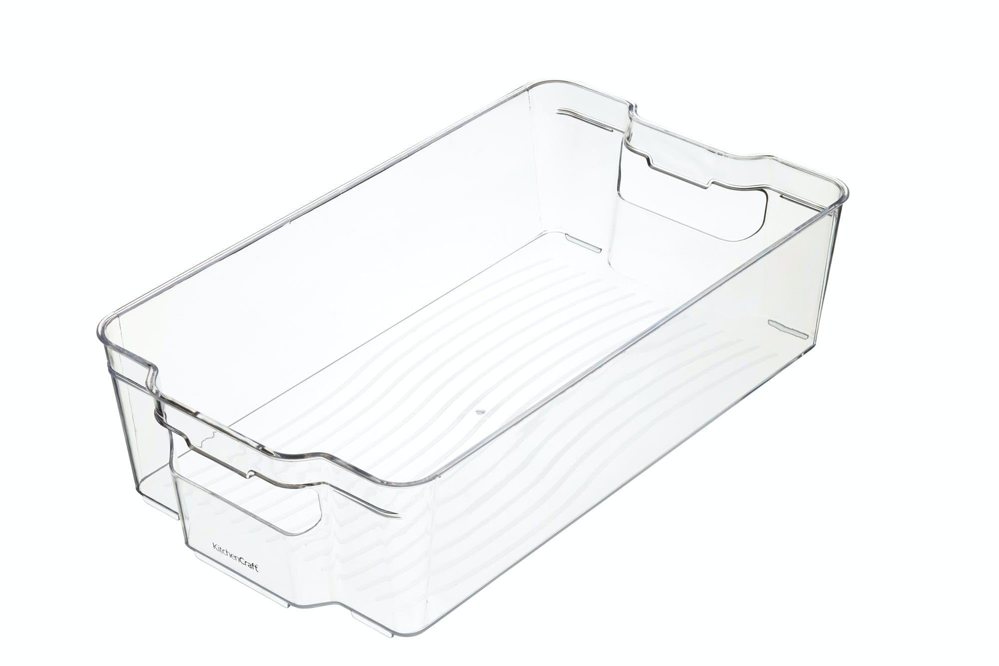 KitchenCraft Large Plastic Food Storage Container, Clear Kitchen Organiser for Fridge or Cupboards, 31 x 20.5 x 9cm