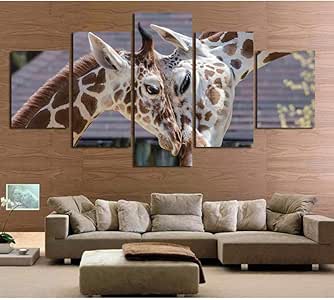 Jirafa Animal Arte de la pared Decoración para el hogar 5 Piezas Animal