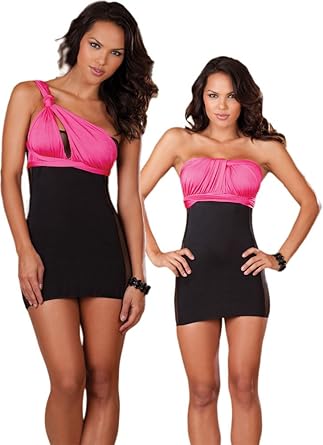 pink and black club dresses