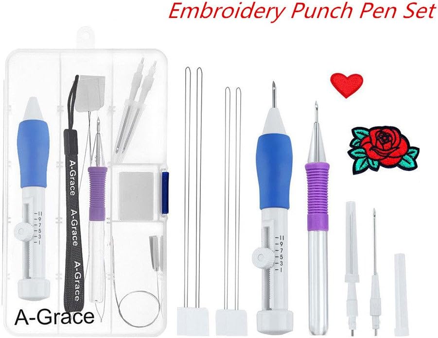 Fangfang Embroidery Punch Needle Kit Embroidery Pen Craft Tool for DIY Sewing Embroidery