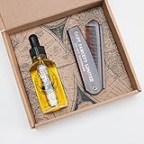 Captain Fawcett's Beard Oil (CF.332) & Folding Pocket Beard Comb (CF.82T) Gift Set - Made in England