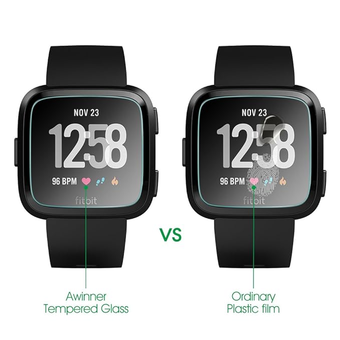 AWINNER - Protector de pantalla de cristal templado para Fitbit ...