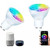 Smart Gu10 LED Bulbs Dimmable Color Changing,Gu10 RGB Bulb, WiFi &amp; Bluetooth LED Bulb Work With Alexa Google, Adjustable 16 Million Color And Music Sync,For Living Roomn Bedroom Office Hotel Etc.2Pack